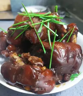 Red burning pig hoof