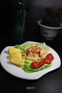Fried sauna with fruit