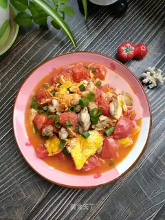 Oyster tomatoes, fried eggs