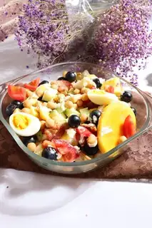 Toast bacon tea and fruit salad