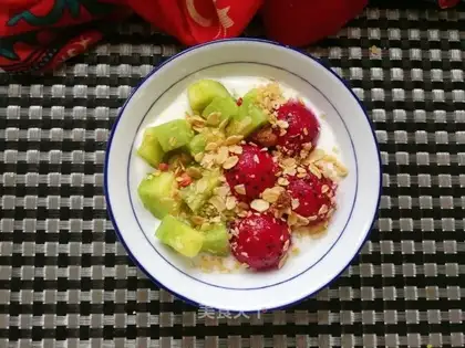 Flamingo melon yogurt bowl