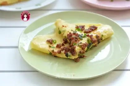 Beef egg waffles