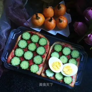 Open cucumber sandwich