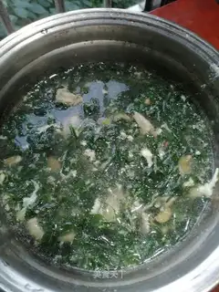 Scrawny egg soup
