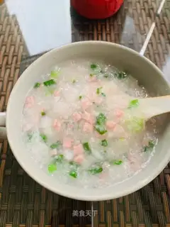 The rice ham porridge