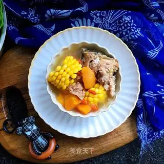 Corn carrot bone soup