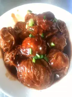 The pasta's full of meat