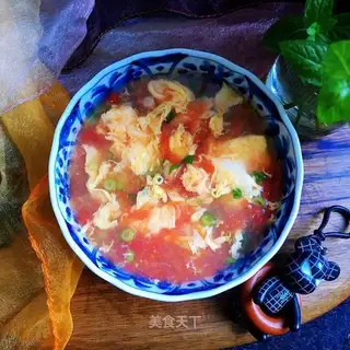 Low fat tomato egg soup