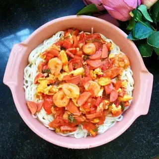 Shrimp ham noodles