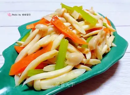 Celery carrots with white mushrooms