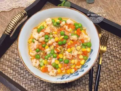 Five-colour steamed eggs