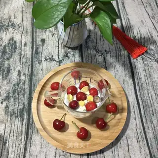 Cherry oatmeal milk cup
