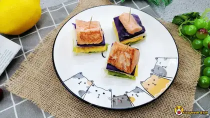 A salmon mini sandwich
