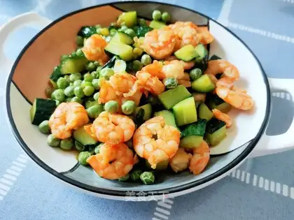 Peas and shrimp
