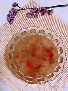 Peach glue silver spoon