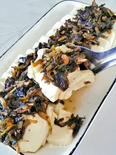 Shrimp olive steam tofu