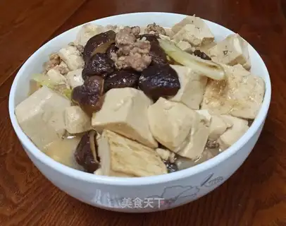 Tofu with mushrooms