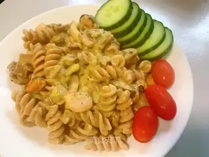 Butter and seafood pasta