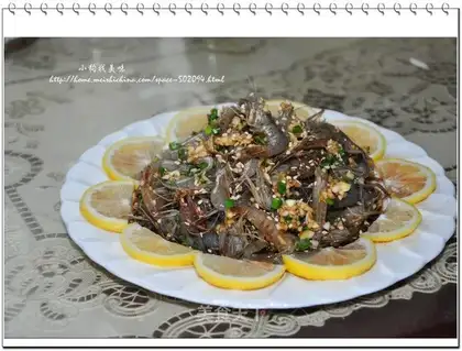 marinated shrimp with sea pie