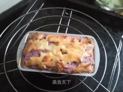 Baked purple potatoes with cheese