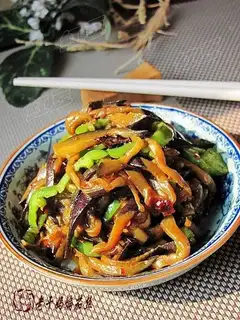Lao Gan Ma stir-fried shredded eggplant
