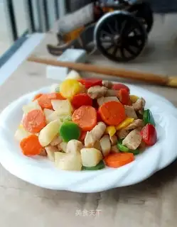 Colorful yam diced chicken