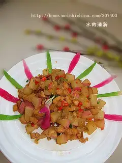 Roasted chicken breast with radish