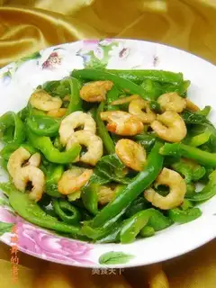 stir-fried shrimps and peppers