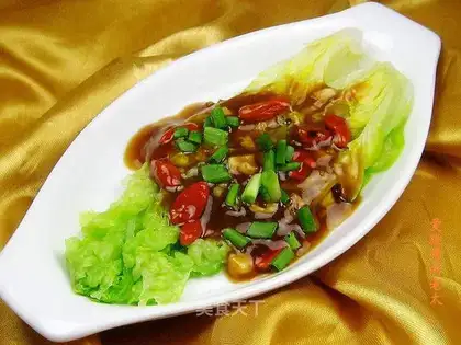 Baby dish with minced garlic and oyster sauce