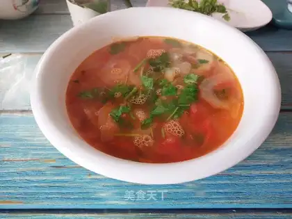 Old cucumber tomato soup