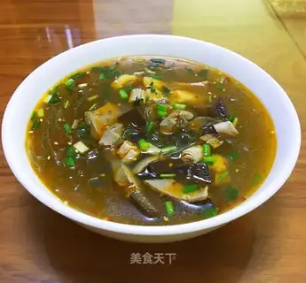 Duck blood fan soup