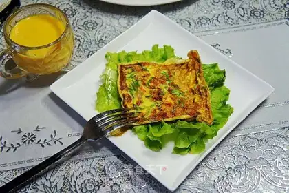 Ham fried eggs