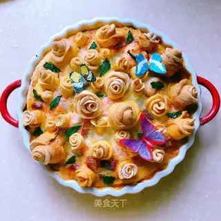 Rose shrimp pizza