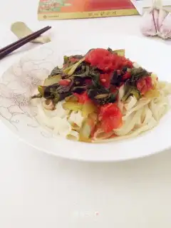 Tomato pickles. Noodles