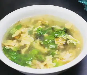 Vegetable omelet soup