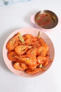 A boiled shrimp
