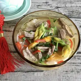Pumpkin pasta over the water