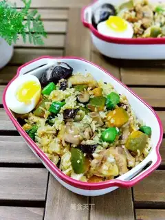 Chicken mushroom pumpkin rice