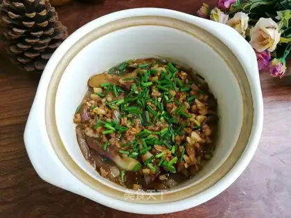 Meat and eggplant