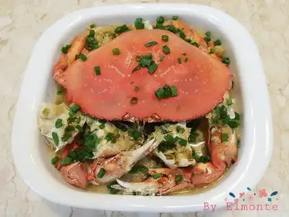 Big crabs steam rice