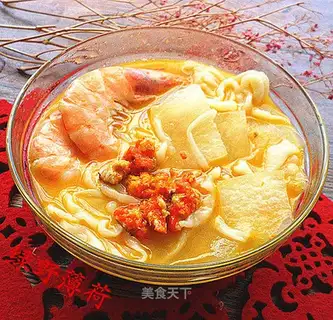 Crab yellow shrimp noodles