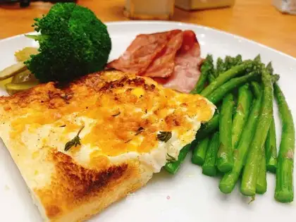 Egg cheese. Open sandwich