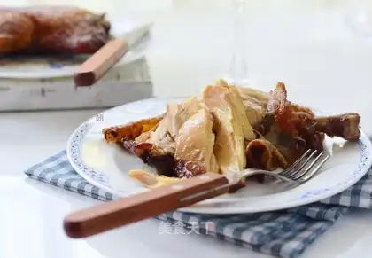 Roasted chicken leg with a piece of meat