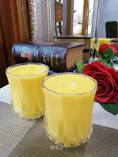 Charcoal mango juice