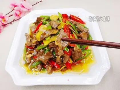 Chili fried pork heart