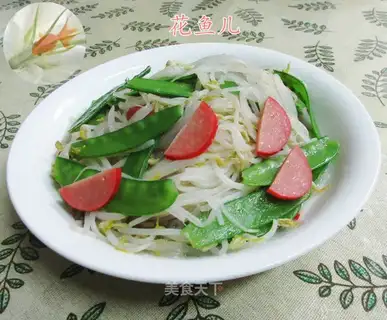 Red intestines, green bean sprouts