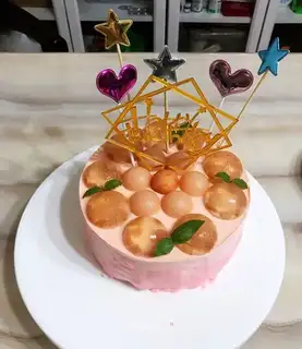 Peaches mousse cake