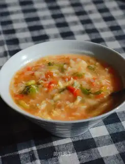 Tomato egg oak soup