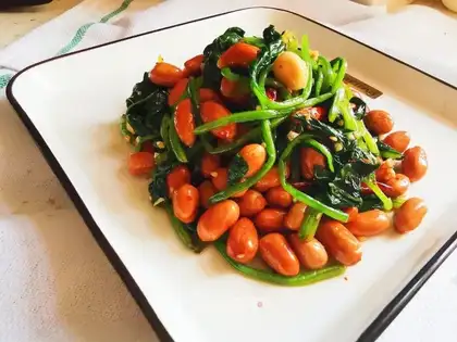 Chan Jelly spinach peanut rice