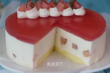It's a peach mousse cake